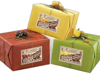 FLAM PANETTONE FRUIT & CHOC NO GLAZE BOX 1KG - Apricot