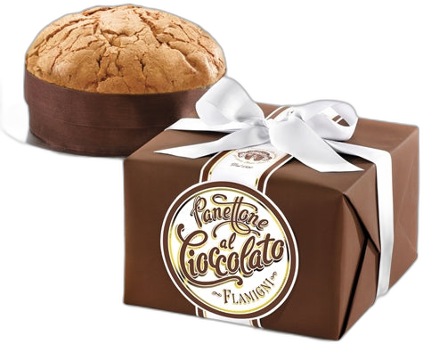 FLAM PANETTONE CHOC DROPS W/GLAZE 1KG BROWN BOX #3924
