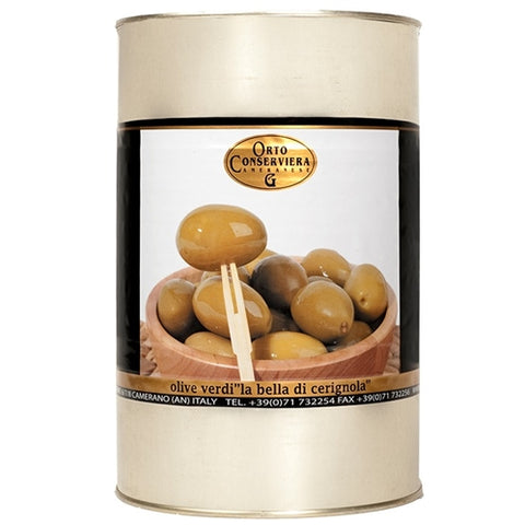 Orto Conserviera Whole Green Cerignola Olives 2.5kg