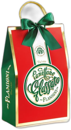 FLAM PANETTONE CLASSIC GREEN & RED W/GLAZE CARRY BAG 500G #3930