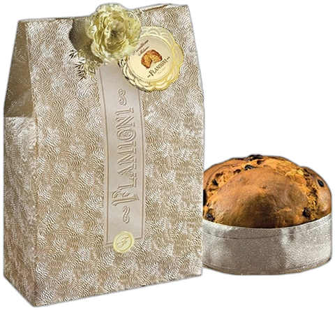 FLAM PANETTONE MILANO SILVER FLORAL RELIEF GIFT BAG 1KG #3633